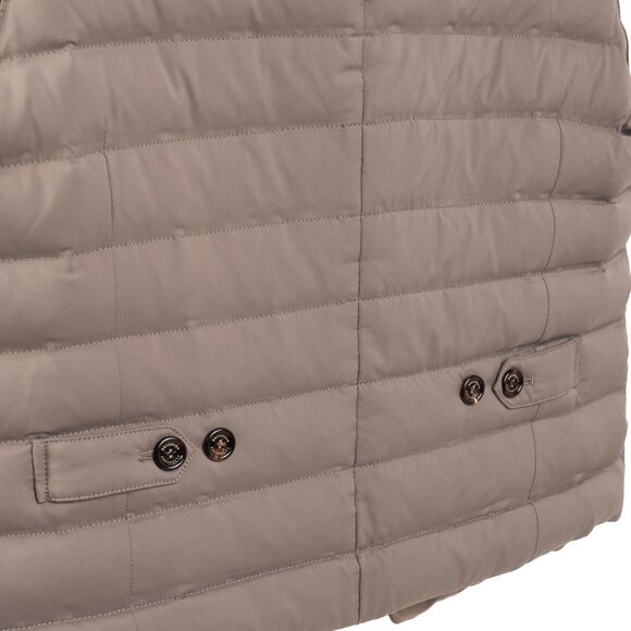 Brunello Cucinelli AW/15 Taupe Opaque-Nylon Notched-Lapel Down Waistcoat - Picture 8 of 15